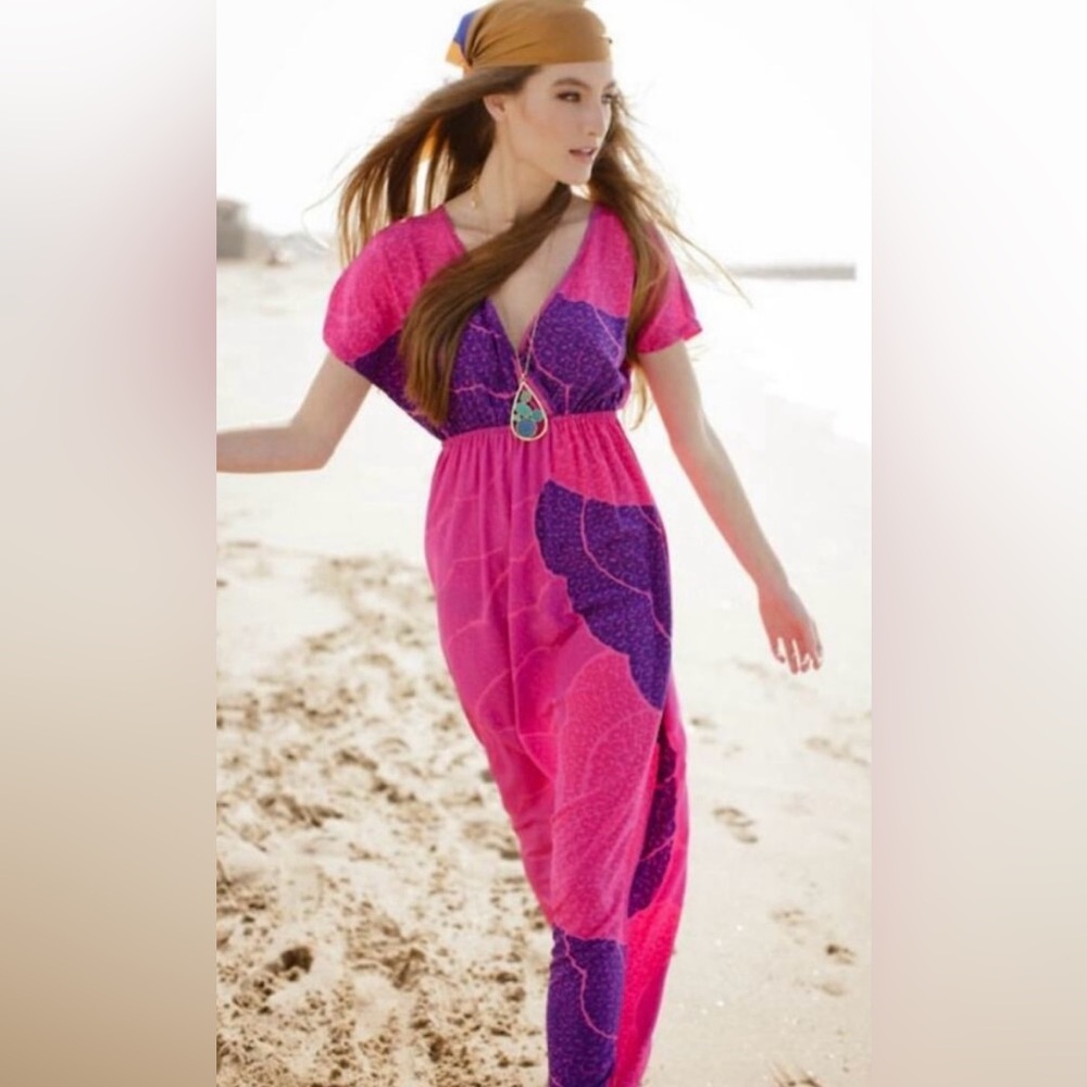Trina Turk Fuchsia and Violet Silk Dress